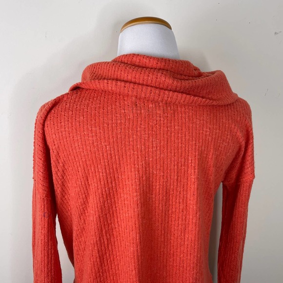 Anthropologie Maeve Orange Peplum Addie Ruffled Hacci Pullover Top Size XS - Picture 7 of 10